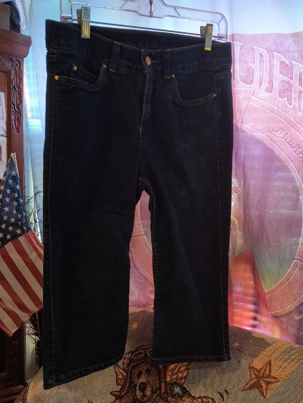 Rafaella Dark Indigo Denim Stretch Jean Capris 8